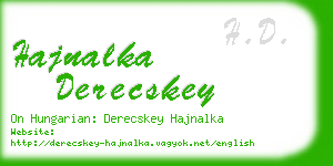 hajnalka derecskey business card